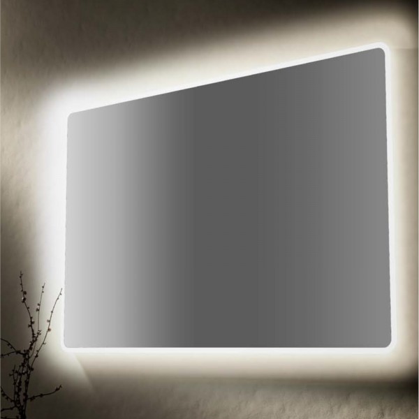 Specchio retroilluminato 70x100 cm reversibile con angoli arrotondati