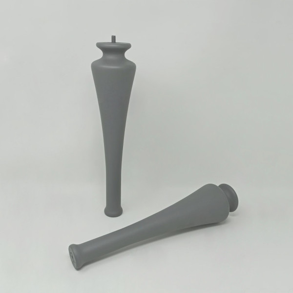 Set di 2 piedi alti in legno massello grigio nuvola per mobile cleo Set di 2 piedi alti in legno massello grigio nuvola per mobile cleo