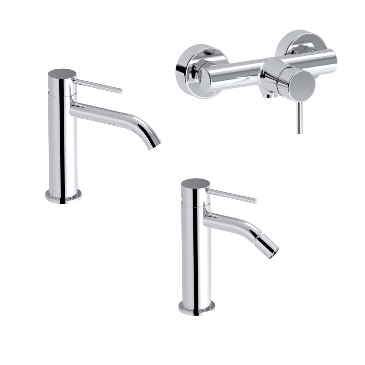 Eurorama - Tocco - Set miscelatori bagno cromo senza doccetta
