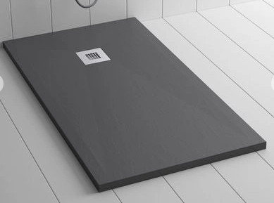 Piatto doccia antracite 90x180 in mineral marmo sp 3cm con piletta inclusa