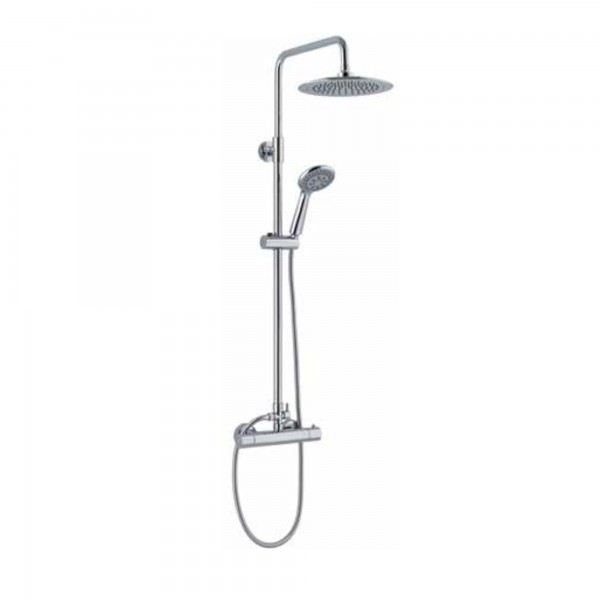 COLONNA DOCCIA TERMOSTATICA REGOLABILE CON DEVIATORE E SOFFIONE DIAM. 25 CM