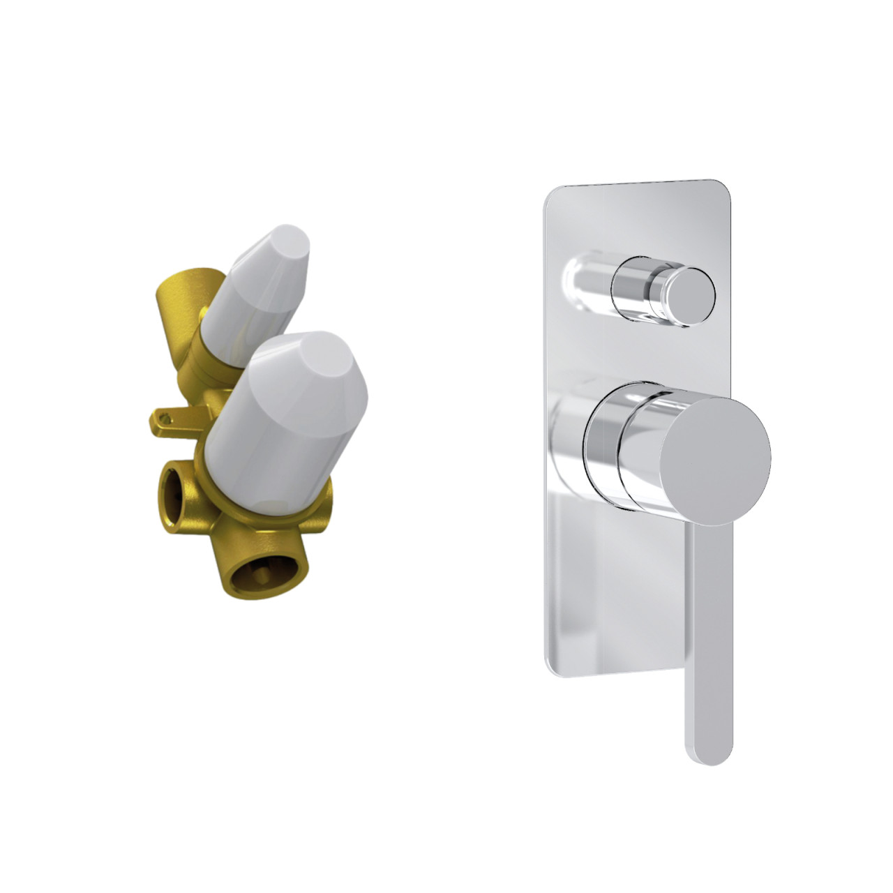 Eurorama - Irina - Miscelatore incasso doccia cromo 2 vie con corpo incasso