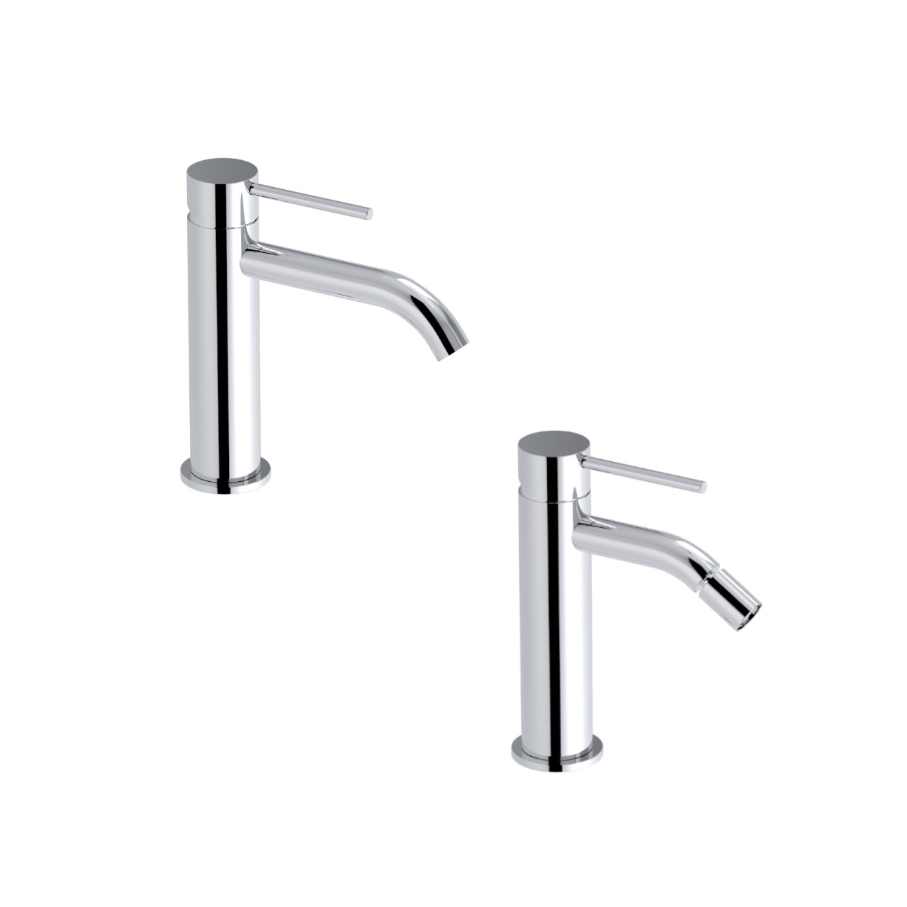 Miscelatore lavabo e bidet cromo tocco per scarico click clack