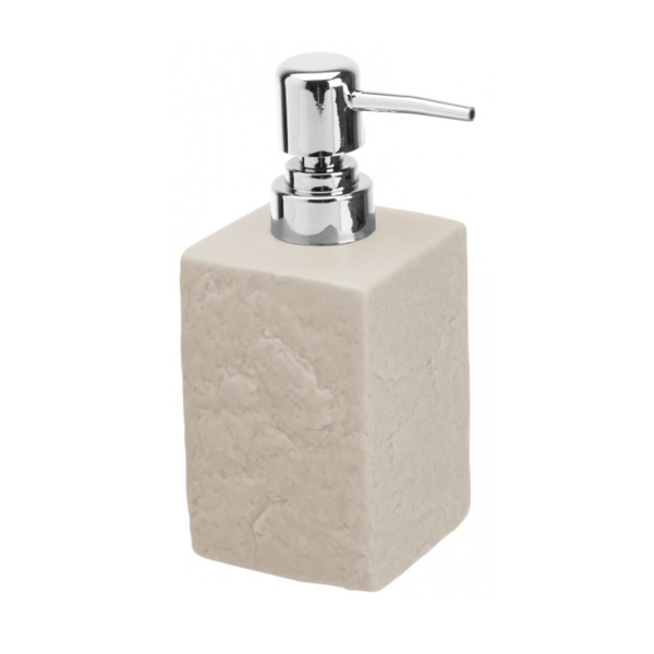 Dispenser sapone in ceramica beige effetto pietra