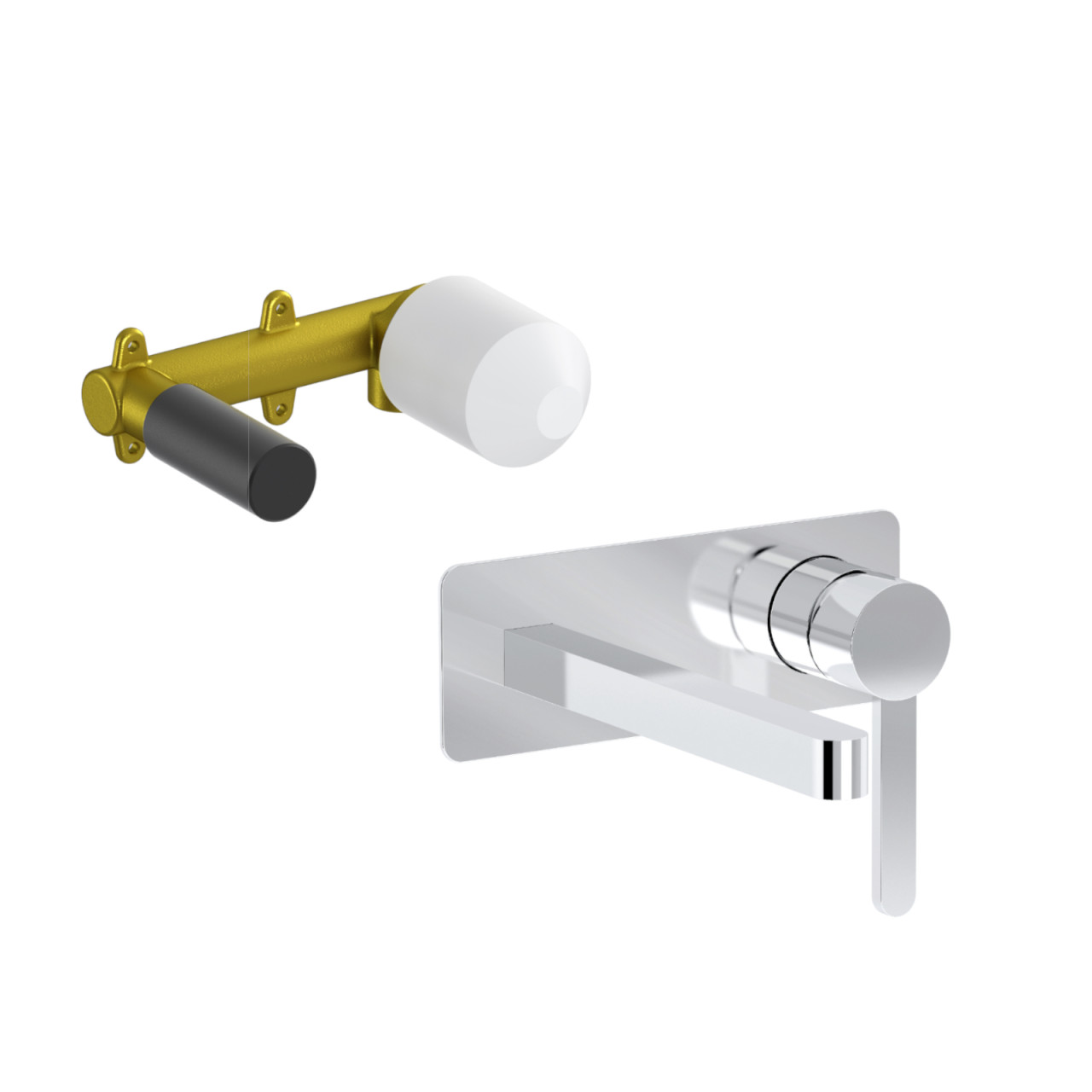 Eurorama - Irina - Miscelatore Lavabo a Parete Cromo con Corpo Incasso