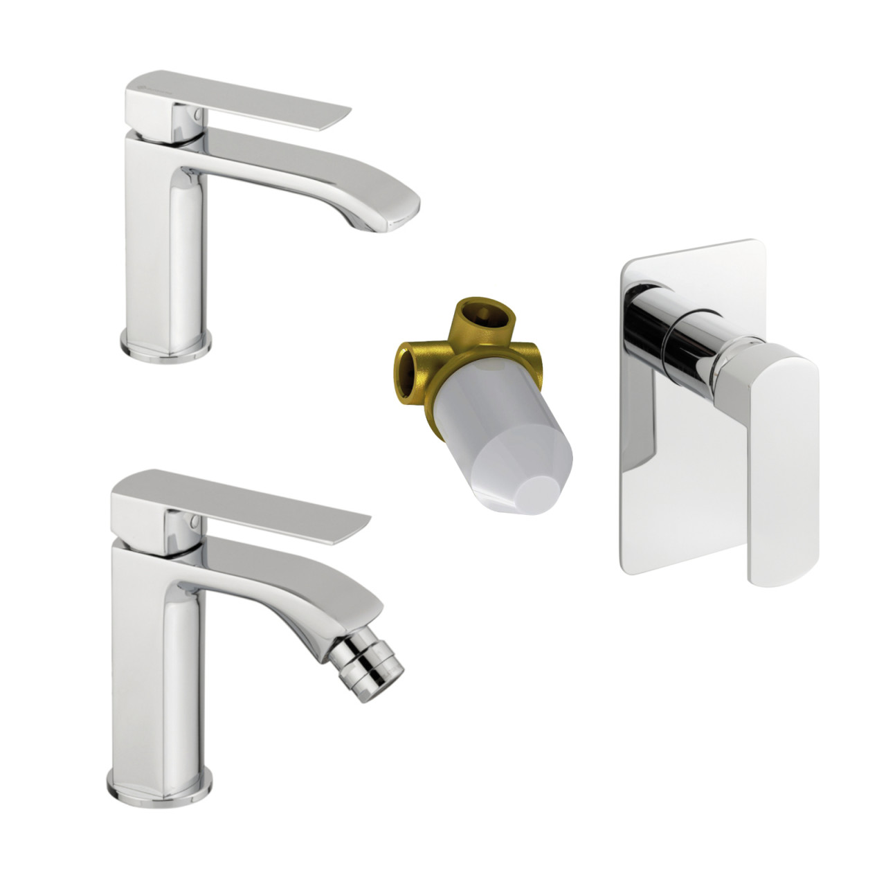 Eurorama - Son - Set Miscelatori Lavabo, Bidet, Doccia - Cromo