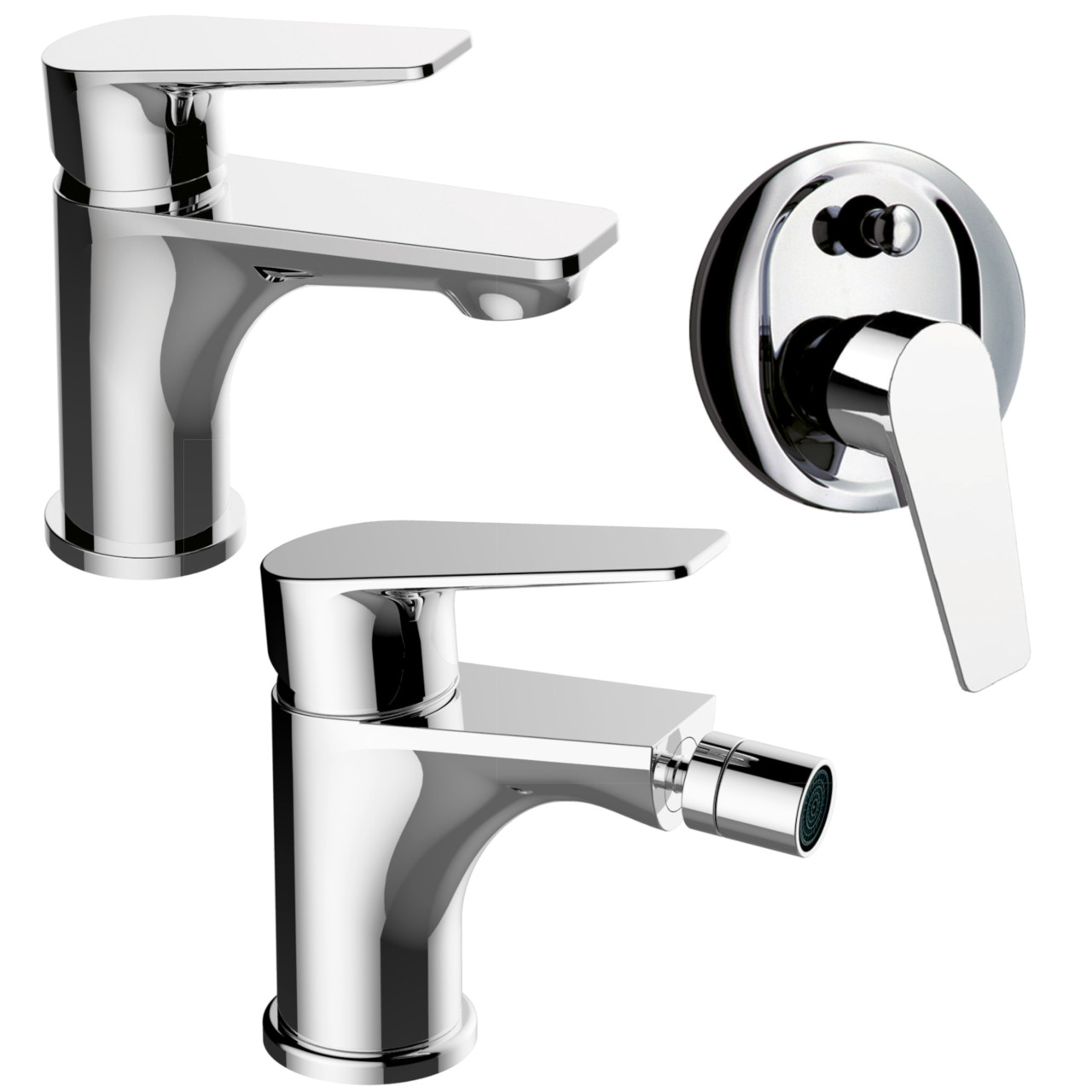 Quaranta - Sprint - Set miscelatori bagno lavabo bidet doccia - Cromo - Ottone