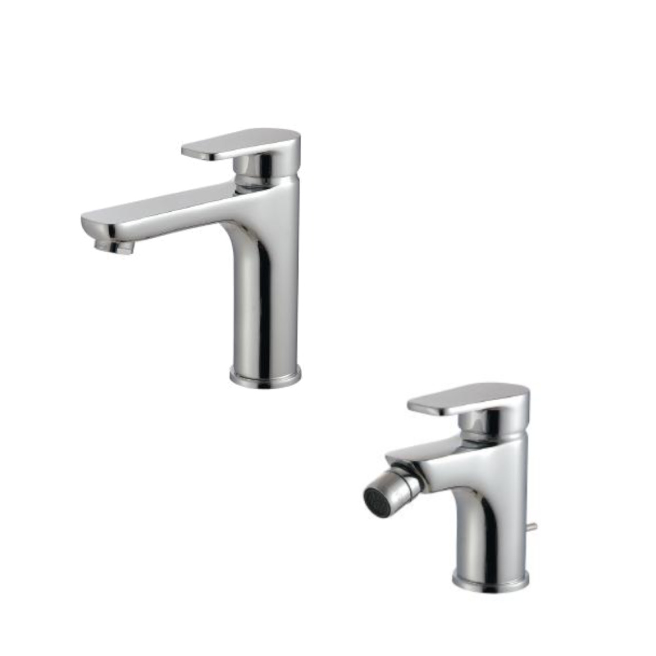 Set miscelatori bagno treemme zip lavabo e bidet in ottone cromo