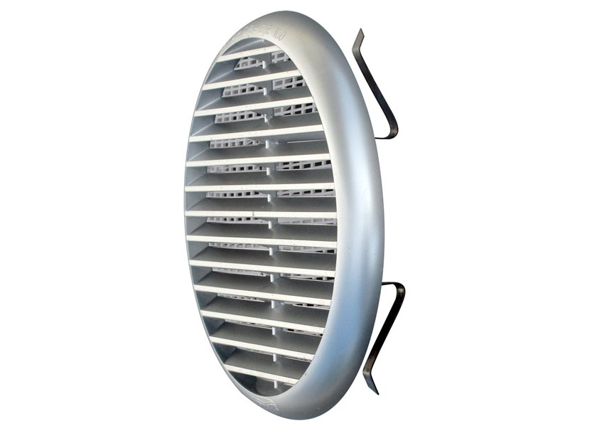 Griglia aereazione foro da 140 a 160 mm universale in abs cromo con molla e rete
