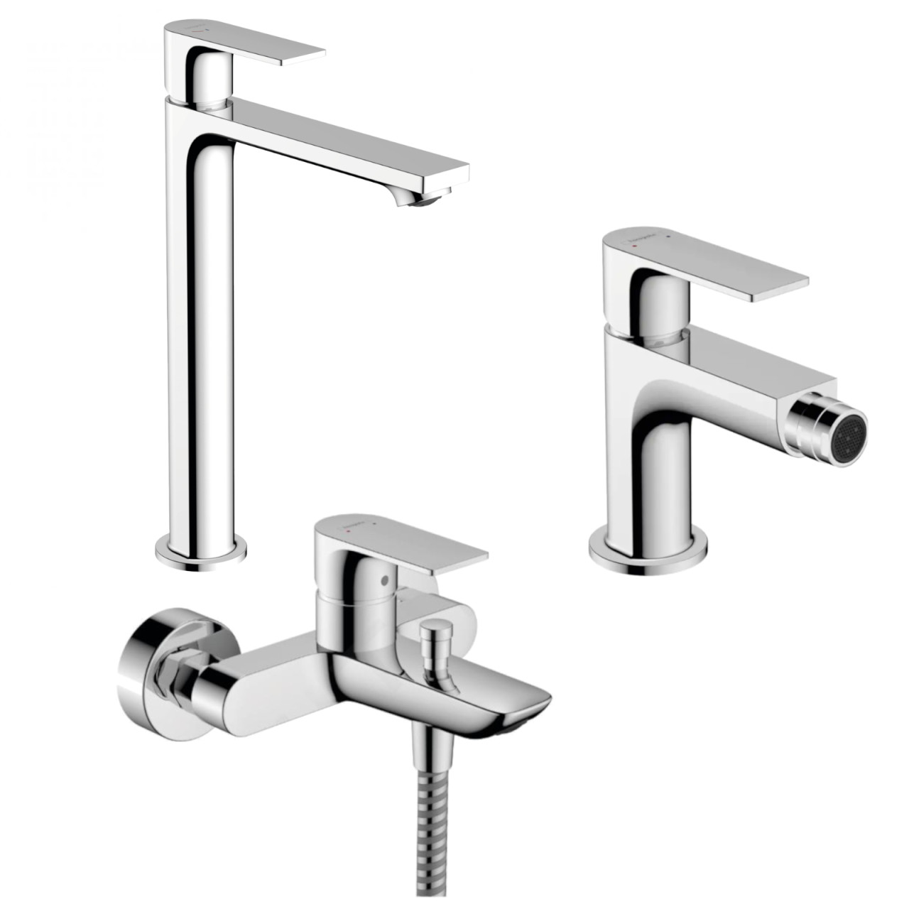 Set miscelatori hansgrohe rebris e lavabo alto bidet vasca cromo