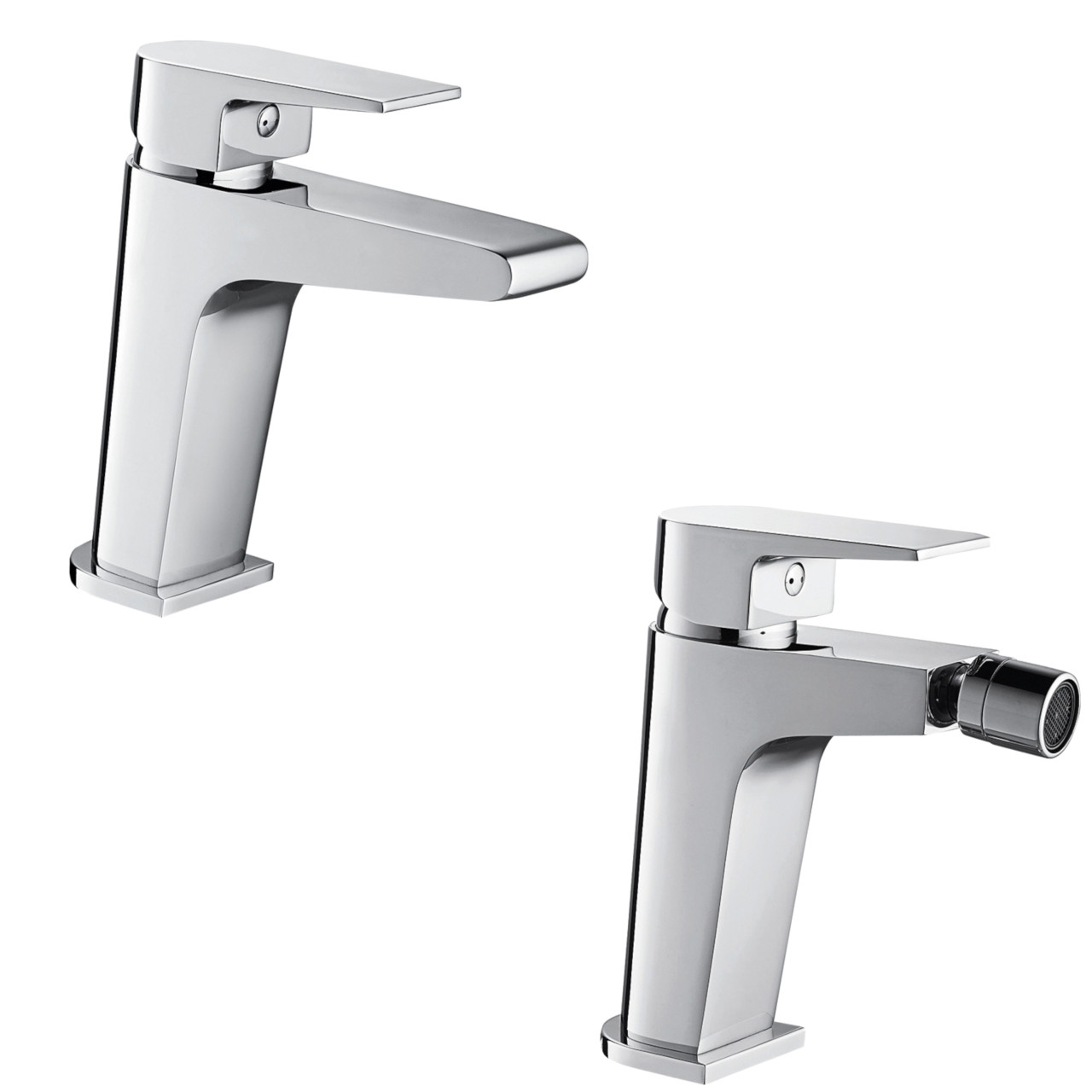 Quaranta - Aria - Set miscelatori bagno lavabo e bidet - Cromo - Ottone