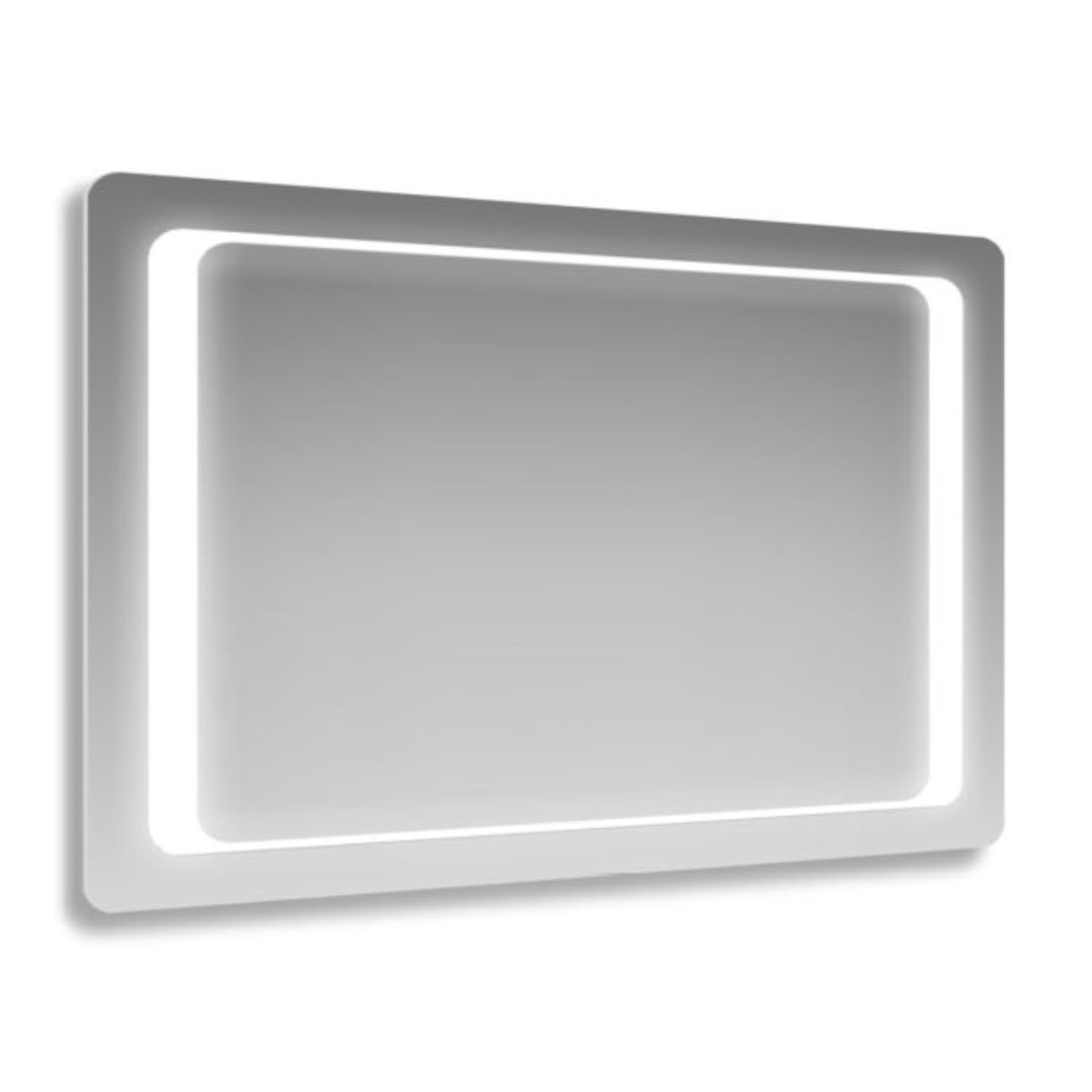 Specchio 60x80 cm reversibile con angoli arrotondati e cornice led