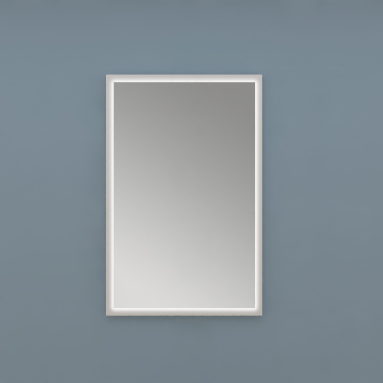 Specchio bagno led da 60 cm bianco opaco con sistema antiappannamento