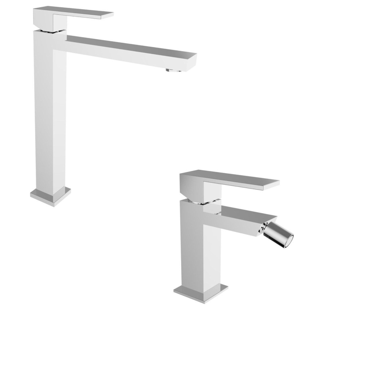 Set miscelatori Bianchi Metro lavabo alto e bidet cromo ottone