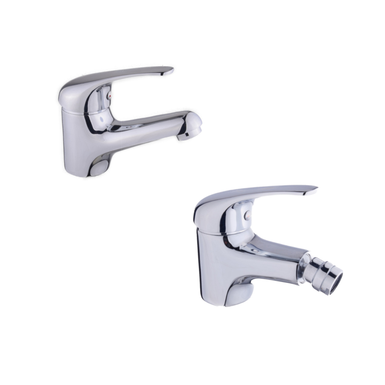 Miscelatore lavabo e bidet in ottone cromo con scarico tradizionale