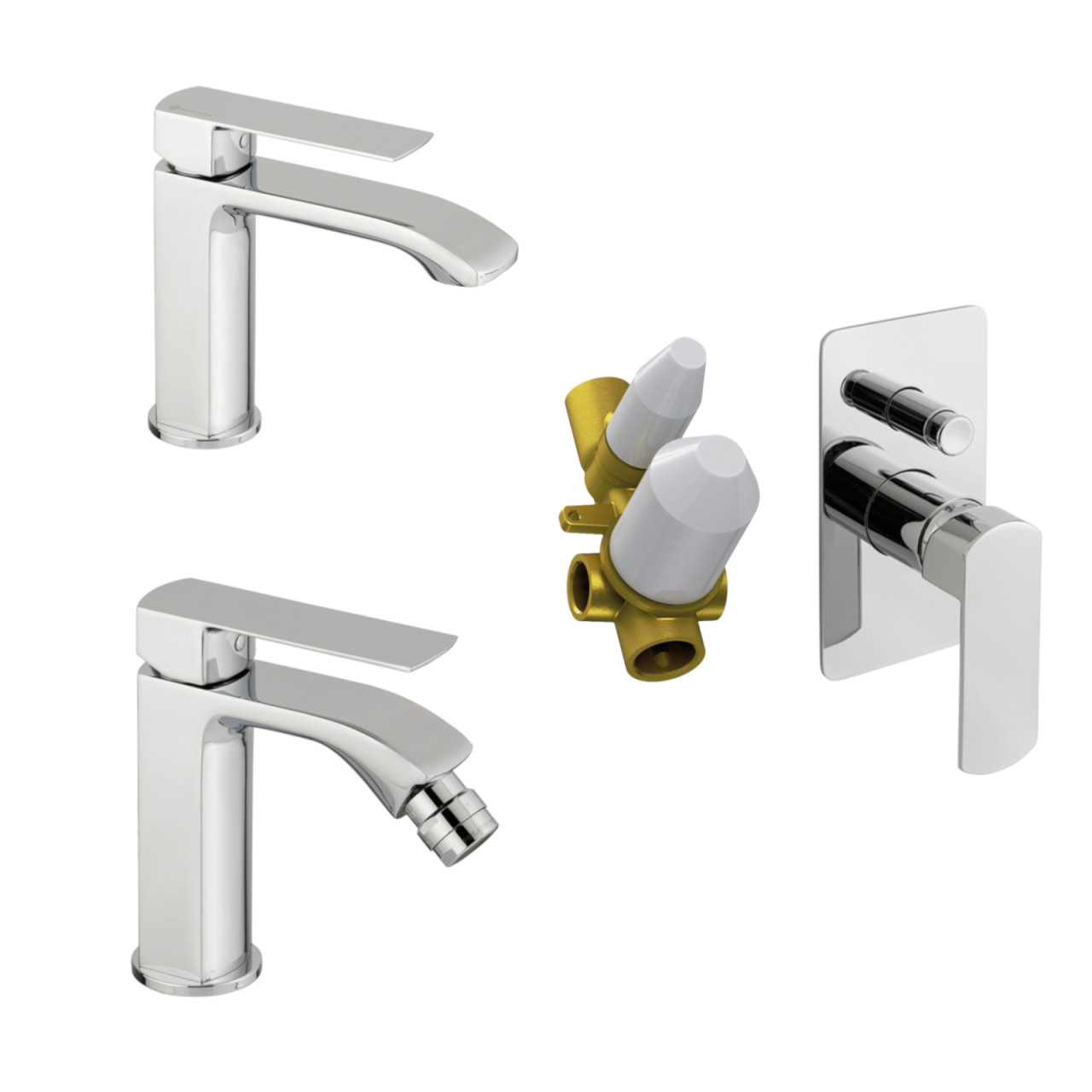 Eurorama - Son - Miscelatore Lavabo, Bidet e Doccia Cromato