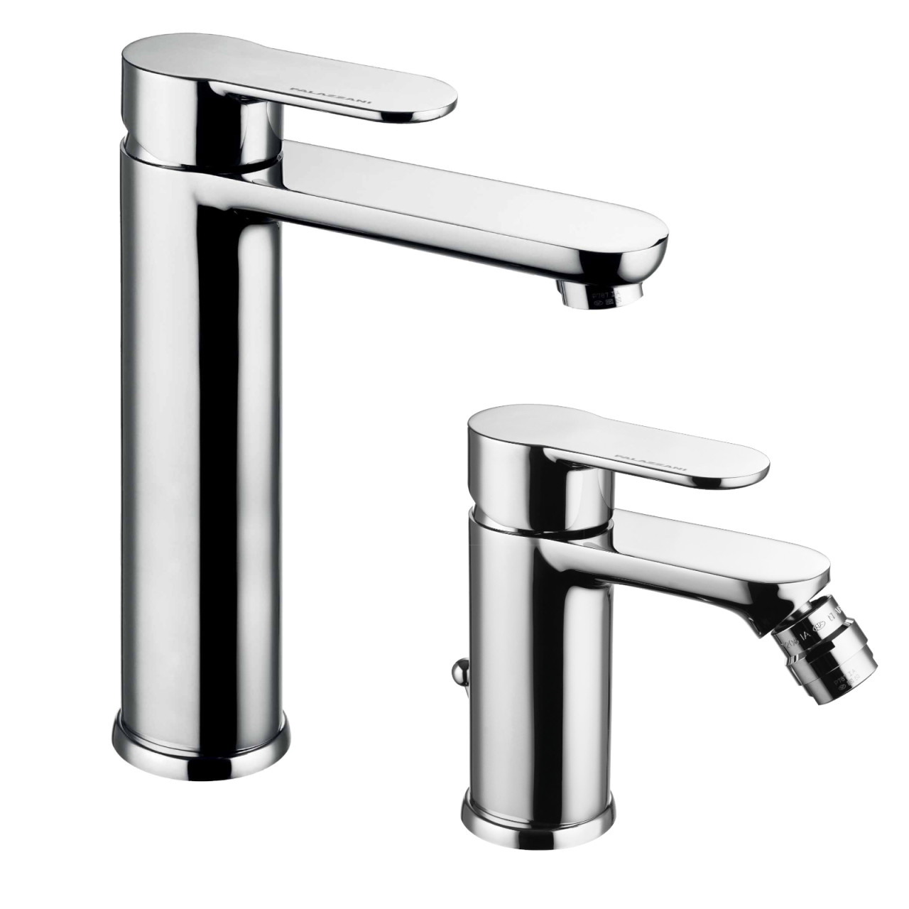 Set miscelatori palazzani bella lavabo alto e bidet cromo