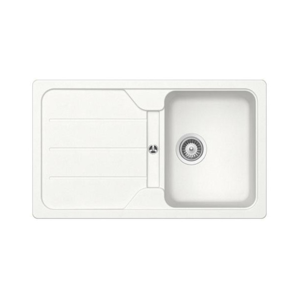 Lavello cucina in cristalite 86x50 cm reversibile schock formhaus d100 bianco