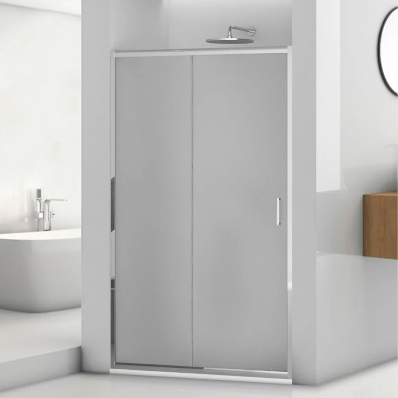 Nicchia doccia 140 cm scorrevole vetro 6 mm stampato h 190 cm