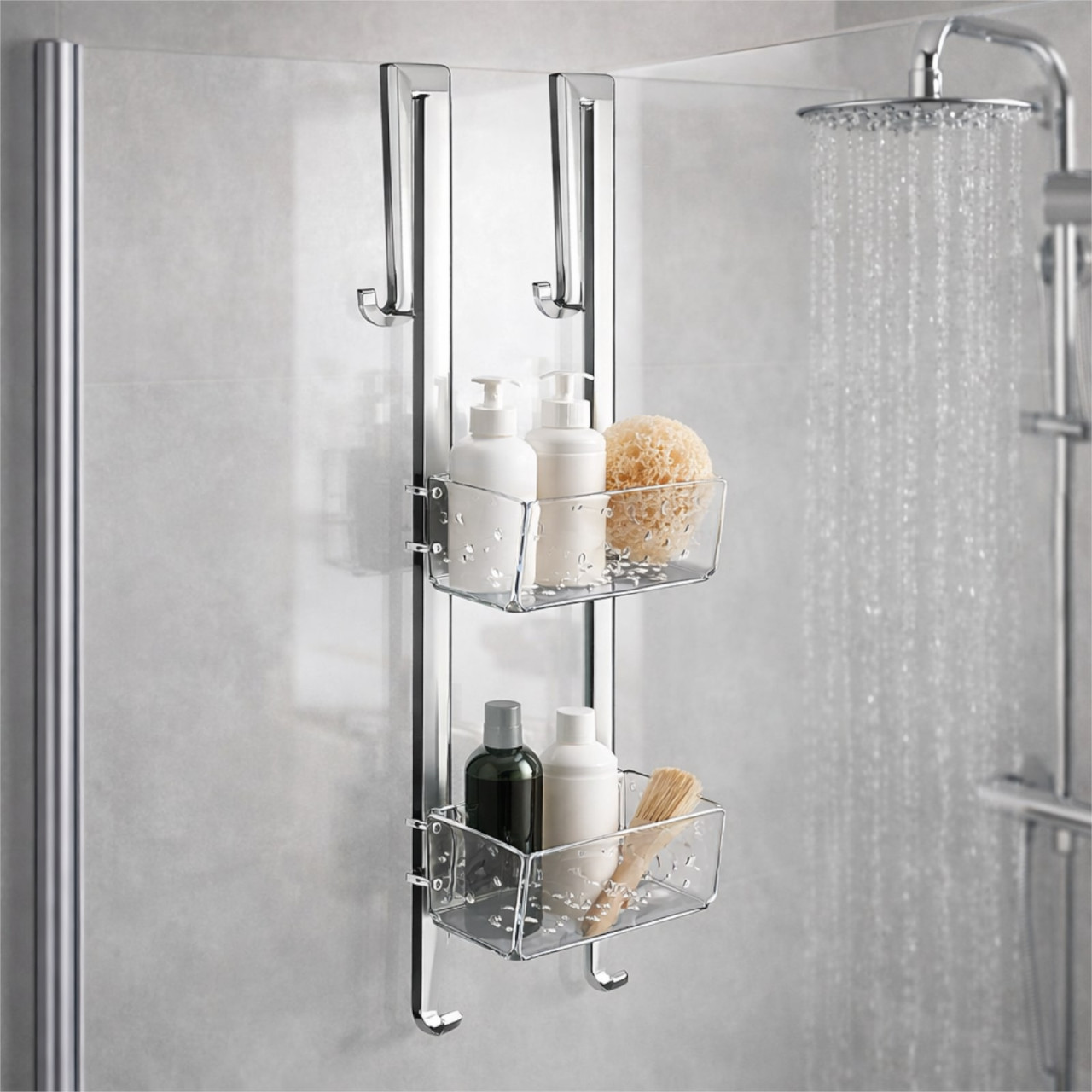 Mensola doccia in plexiglas trasparente di Tl Bath per walk in