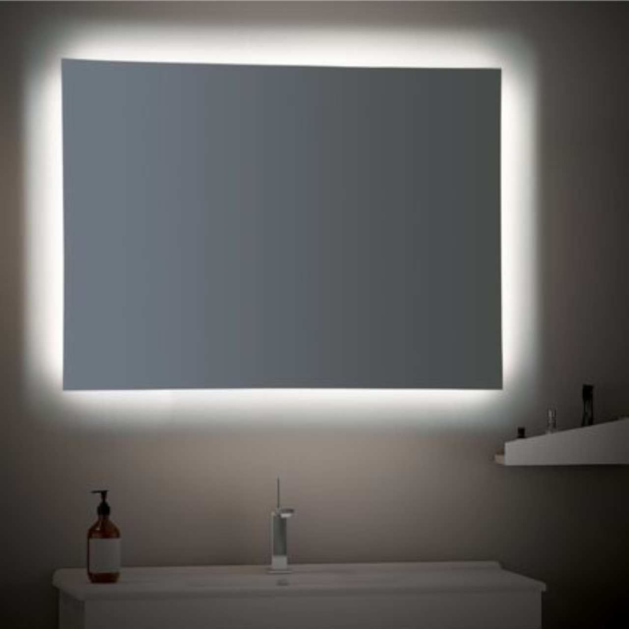 Specchio bagno 70x100 cm retroilluminato led reversibile eco friendly