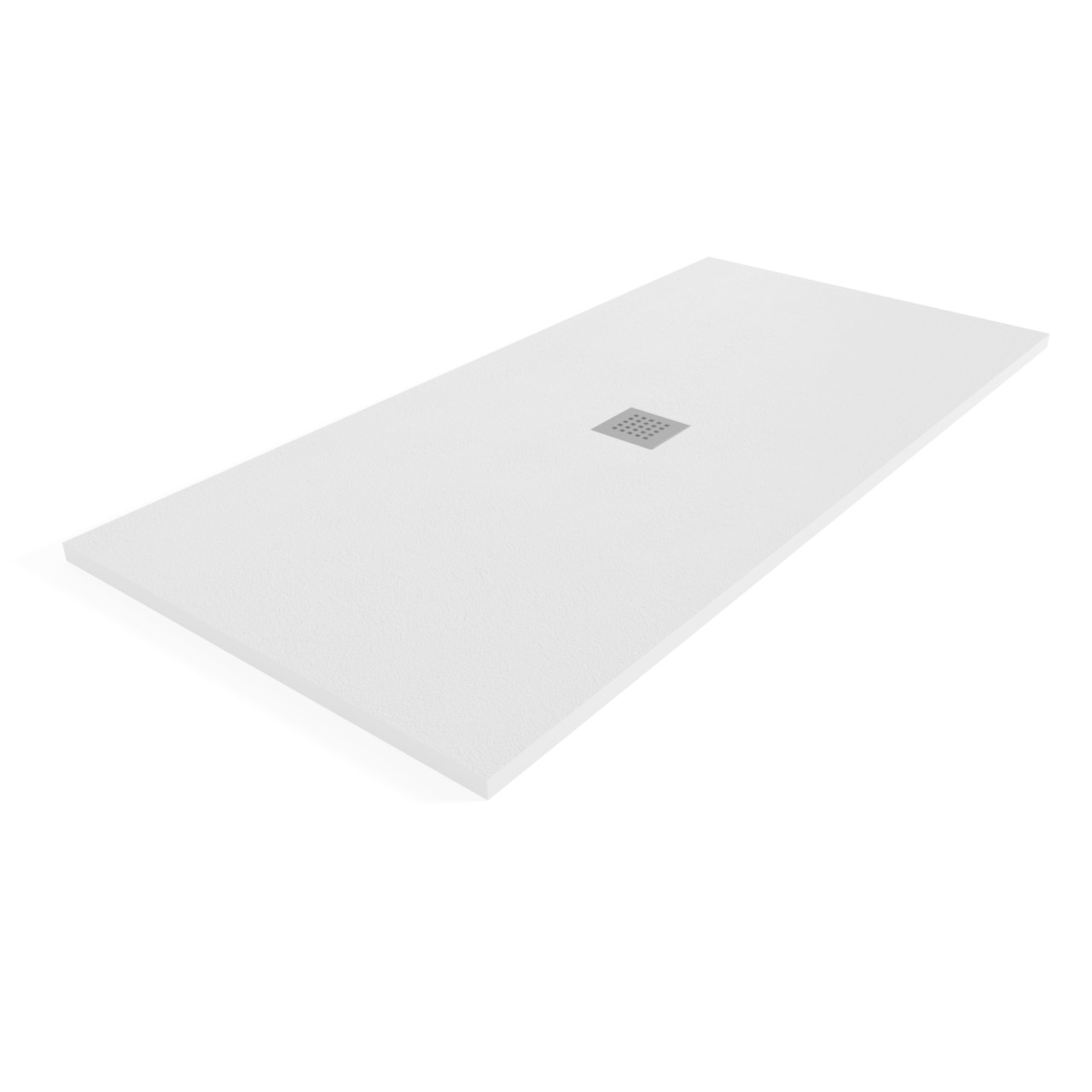 Euroceramica - Piatto Doccia 100x140 cm Bianco in Marmo Minerale