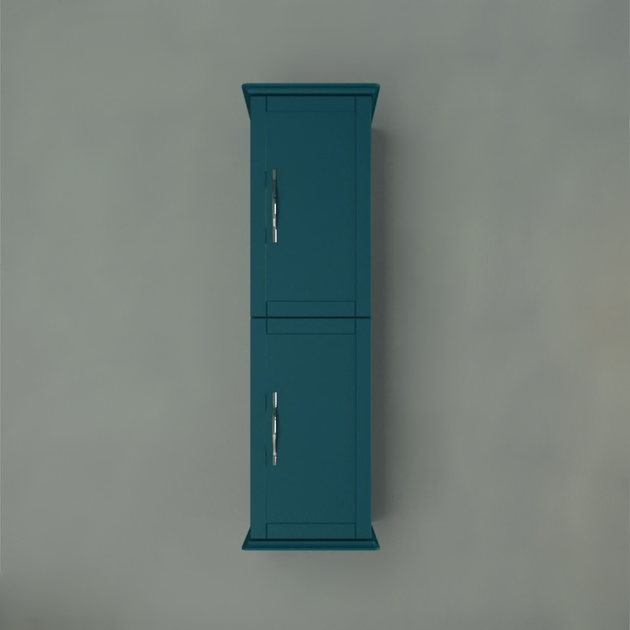 Colonna bagno sospesa h.114 cm blu petrolio con apertura a doppia anta