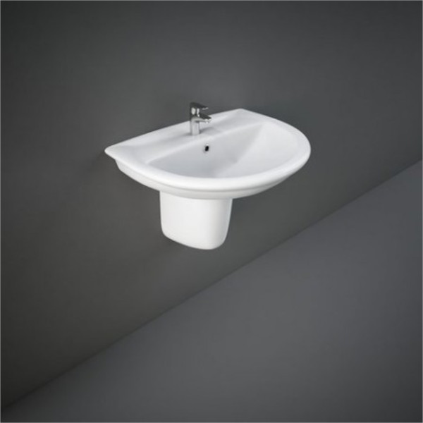 Lavabo sospeso rak karla da 60 cm con semicolonna in ceramica bianco Lavabo sospeso rak karla da 60 cm con semicolonna in ceramica bianco
