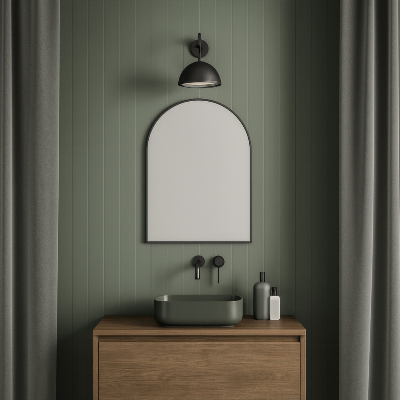 Lavabo da appoggio rettangolare da 50 cm verde alpi Alice | Unica