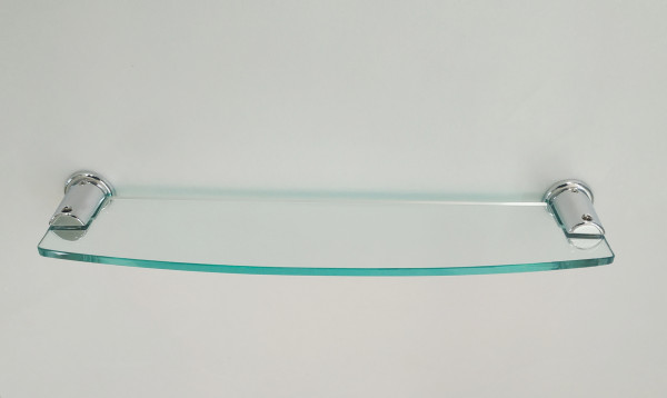 Mensola da 45 cm in cristallo trasparente valli
