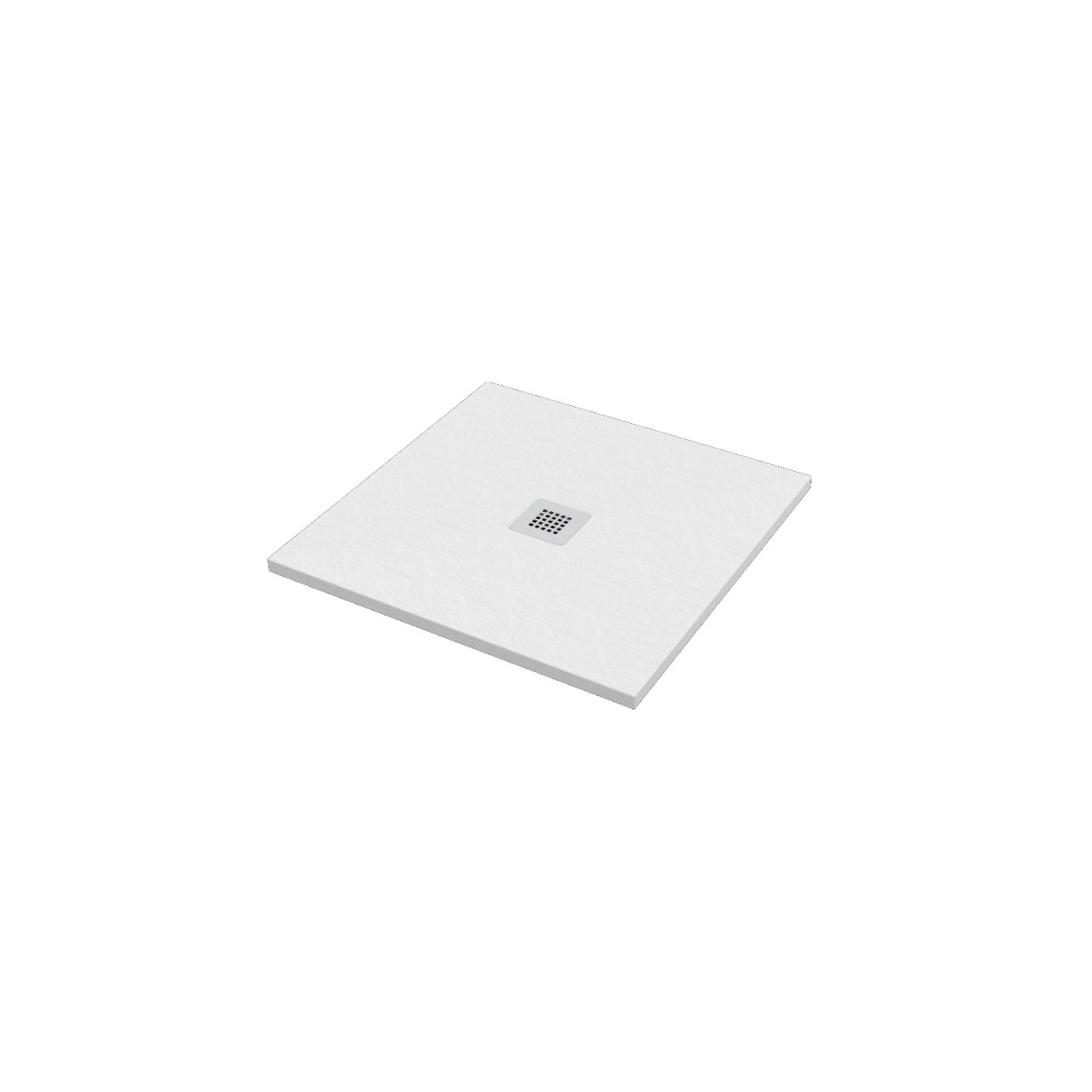 Euroceramica - Piatto Doccia 80x80 cm Effetto Pietra Bianco