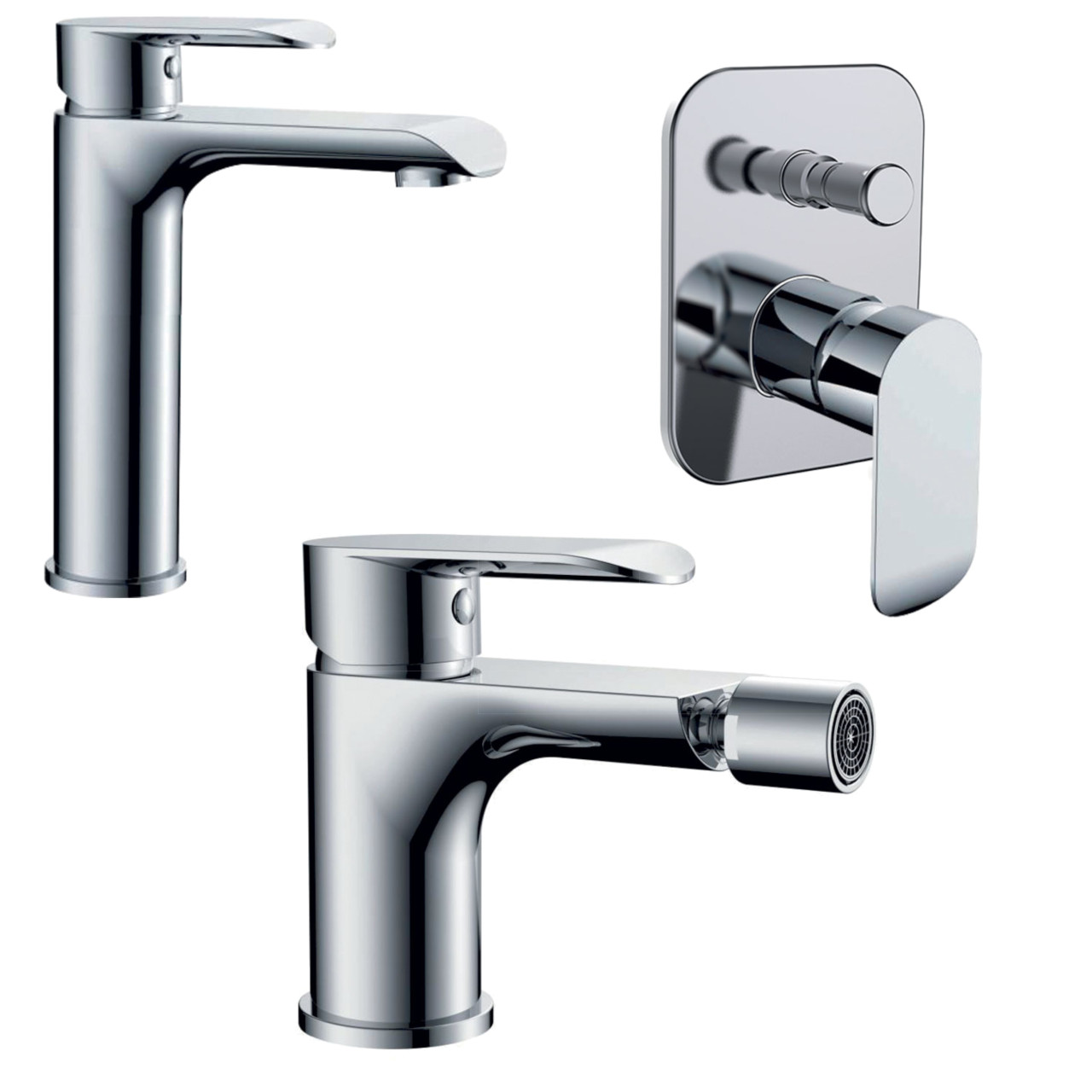 Quaranta - Desert - Set miscelatori bagno lavabo bidet doccia cromato