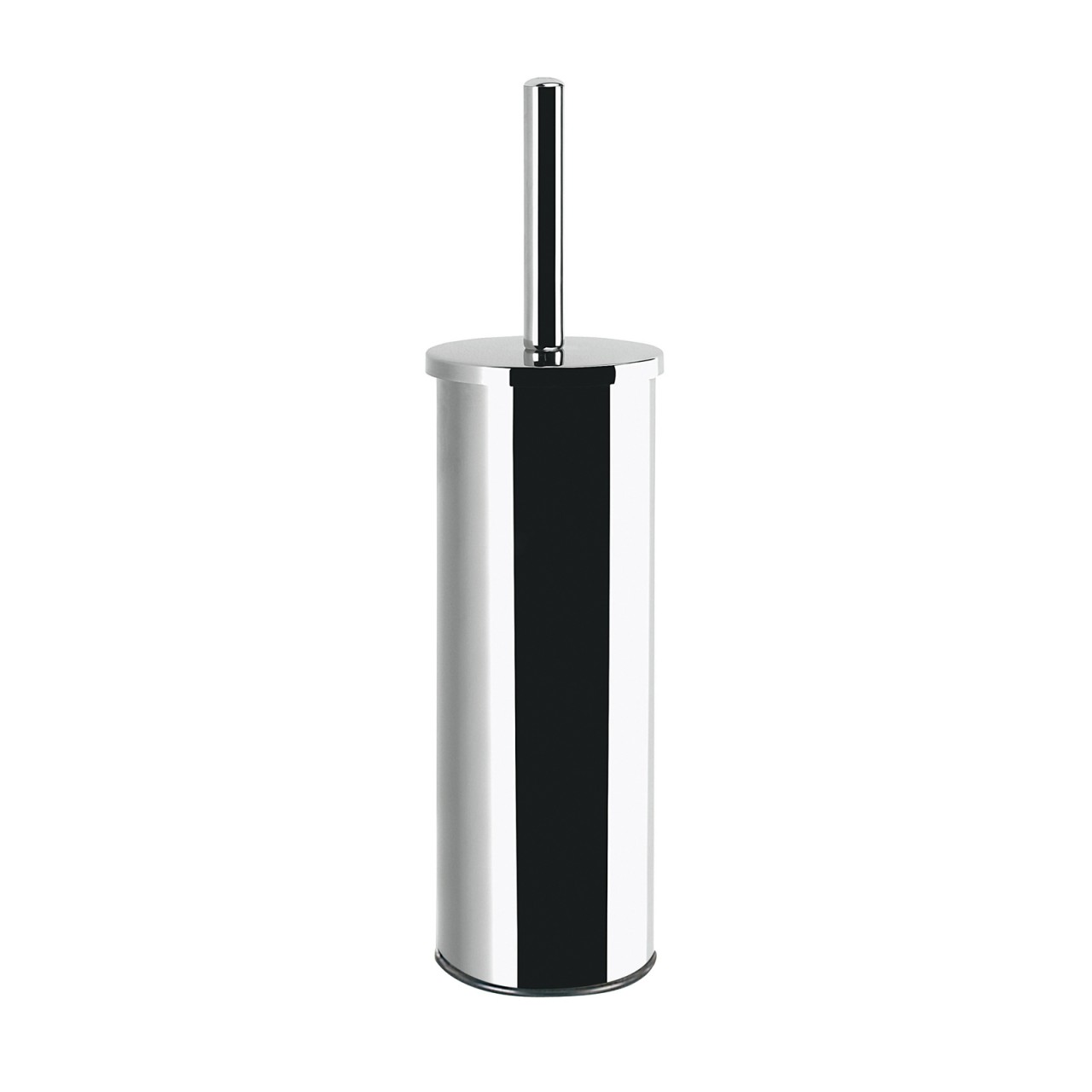 Portascopino gedy tondo in acciaio inox con ciuffo in setole