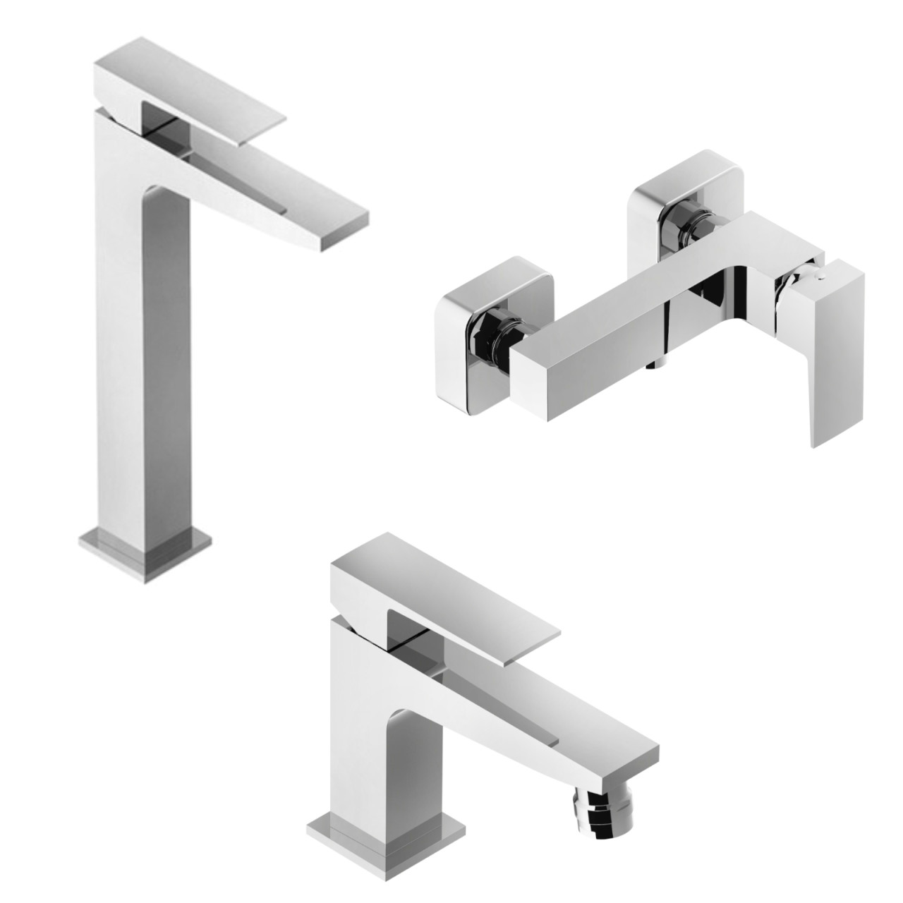 Eurorama - Tovo - Set Rubinetti Bagno Cromo in Ottone