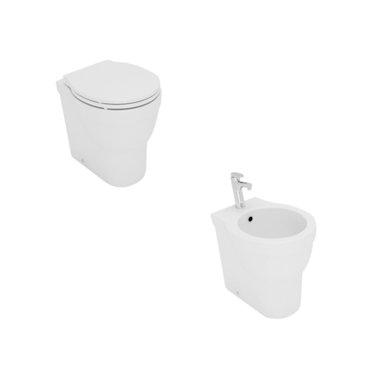 Sanitari filomuro terza età opera sanitari letizia in ceramica bianco con coprivaso in poliestere