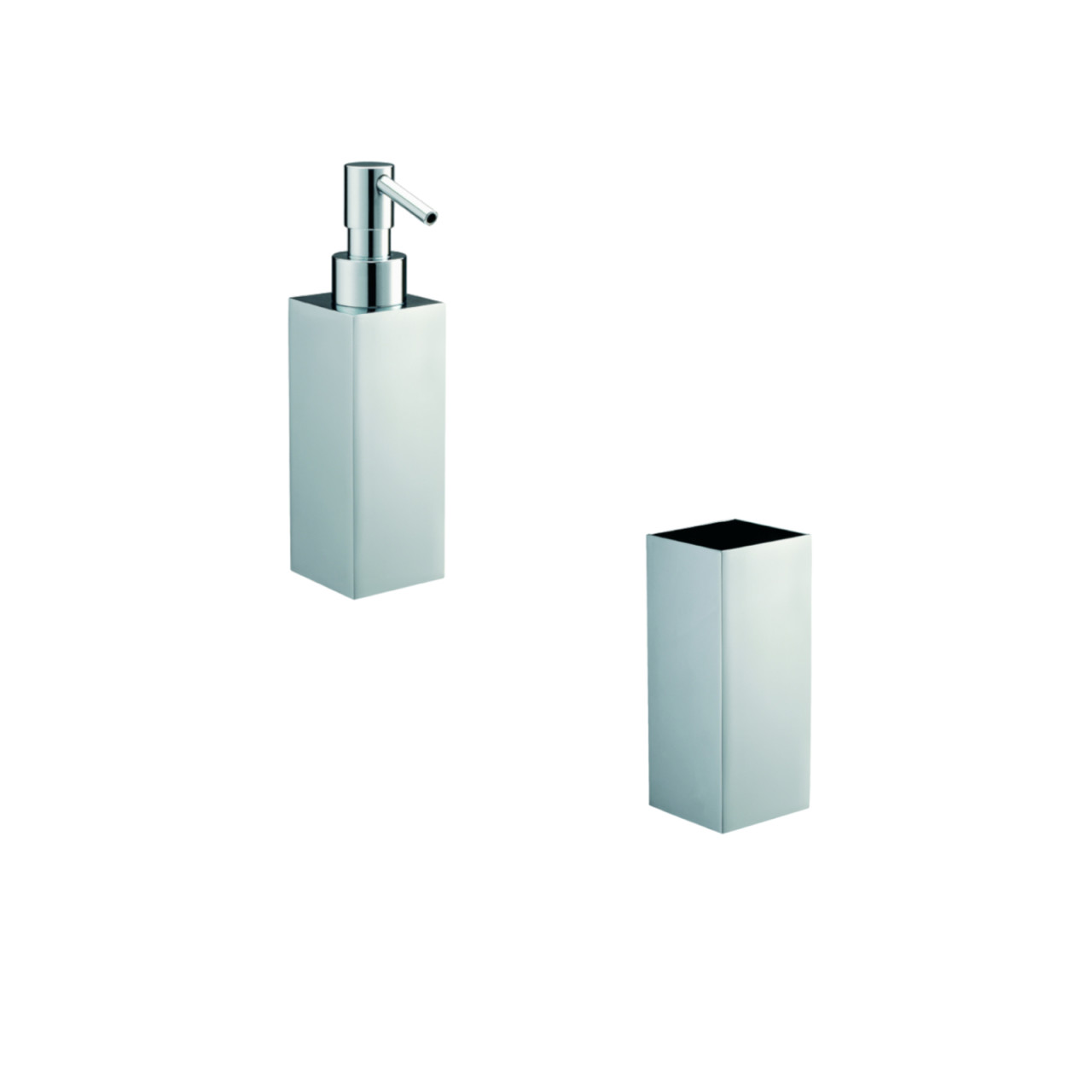 Set 2 accessori bagno a muro quattro in ottone cromato