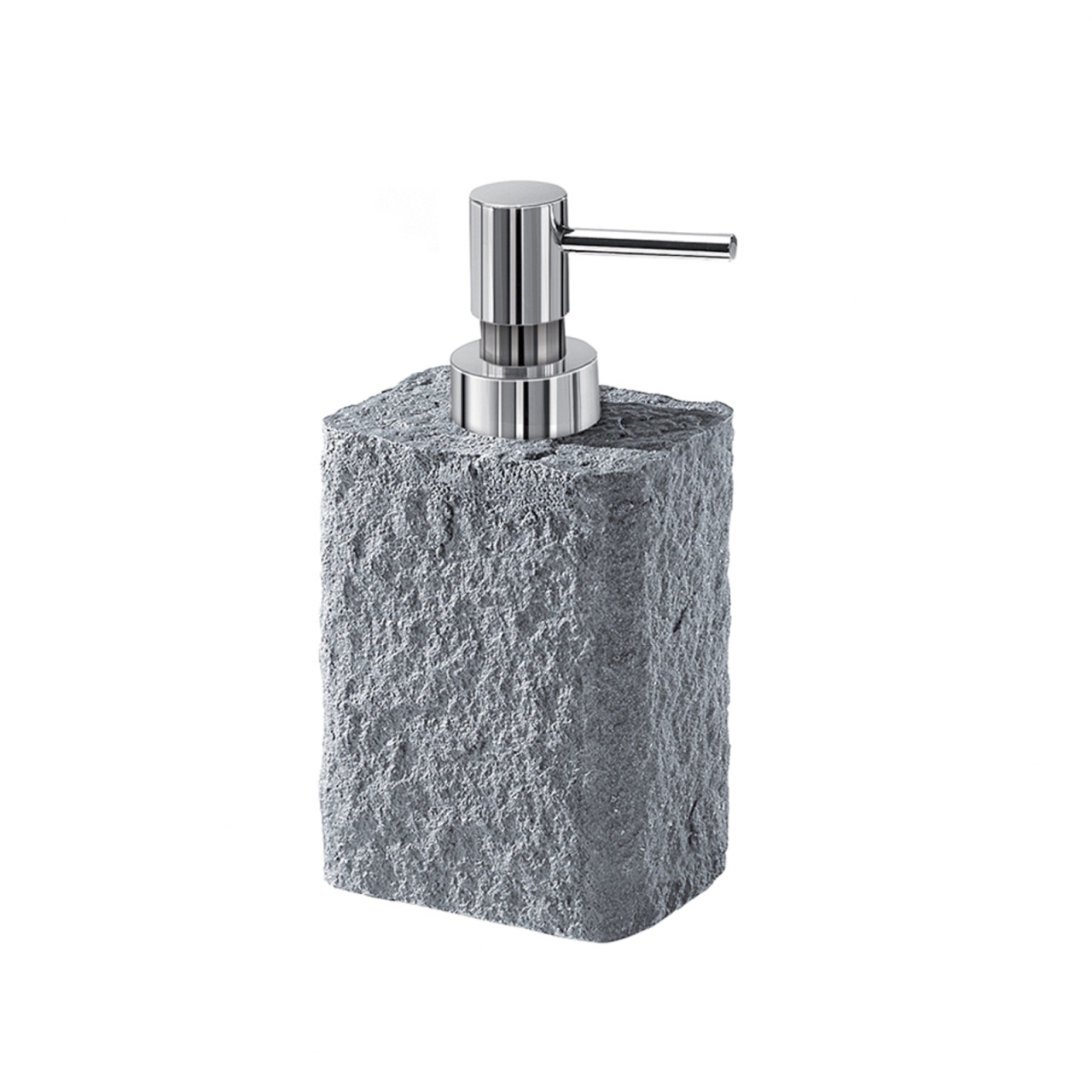 Dispenser sapone grigio effetto pietra in resina e sabbia