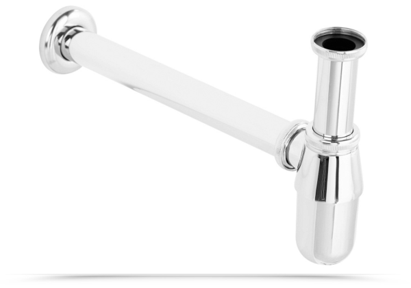 Sifone a bottiglia in ottone cromo da 1"1/4 con canotto da 25 cm Sifone a bottiglia in ottone cromo da 1"1/4 con canotto da 25 cm