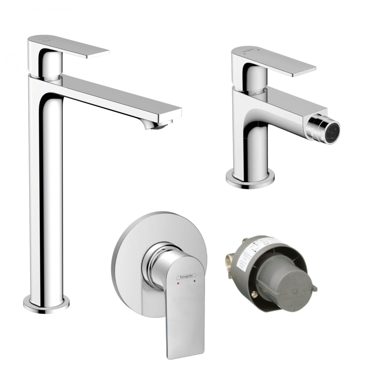 Set miscelatori hansgrohe rebris e lavabo alto bidet doccia incasso