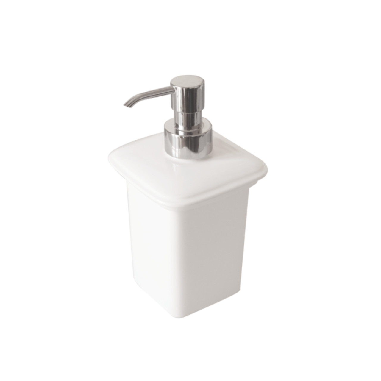 Dispenser portasapone dado in ceramica bianco