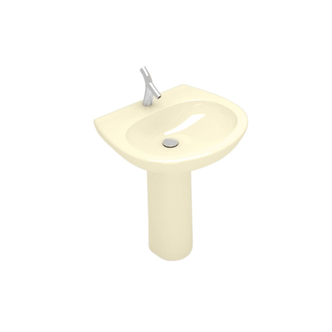 Lavabo champagne opera sanitari young da 67 cm con colonna in ceramica