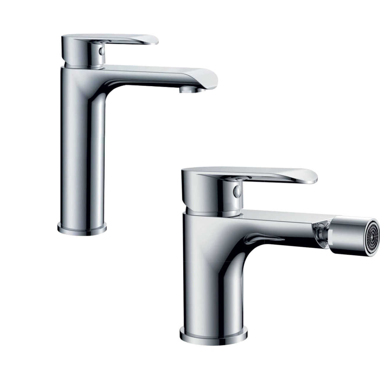 Rubinetteria Quaranta - Desert - Set miscelatori bagno senza scarico automatico - Cromo - Ottone