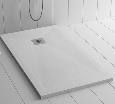 Piatto doccia bianco 70x160 in mineral marmo sp 3cm con piletta inclusa