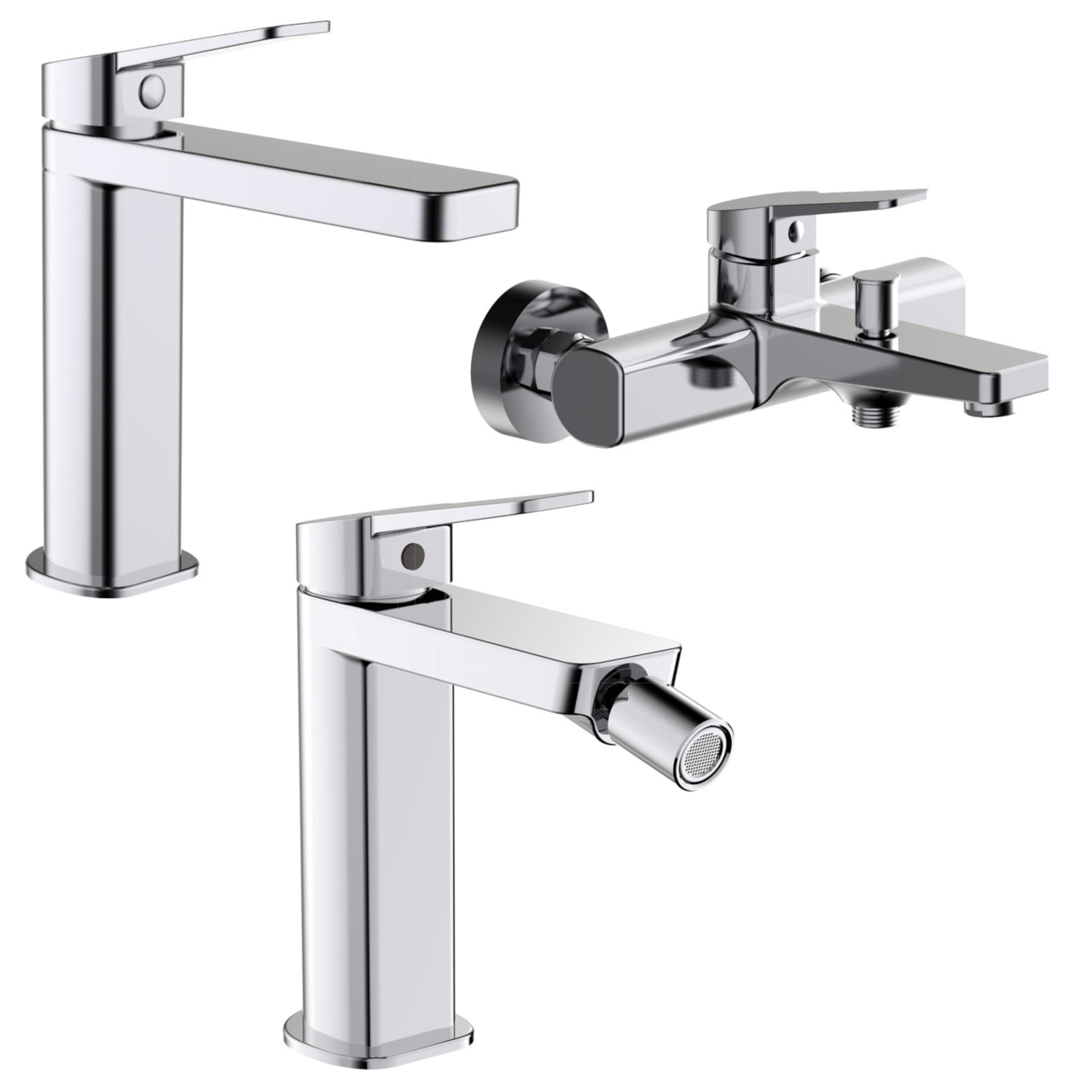 Quaranta - Habibi - Set miscelatori bagno lavabo bidet vasca - Cromo