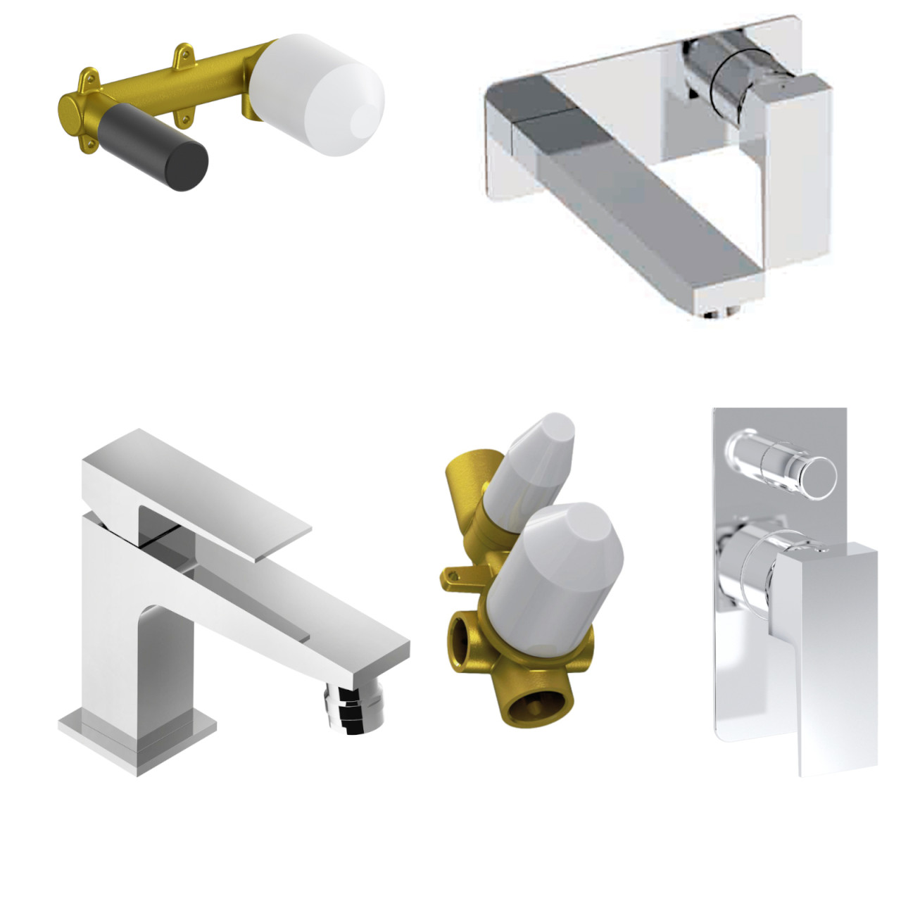 Eurorama - Tovo - Set Rubinetti Bagno - Cromo - Ottone