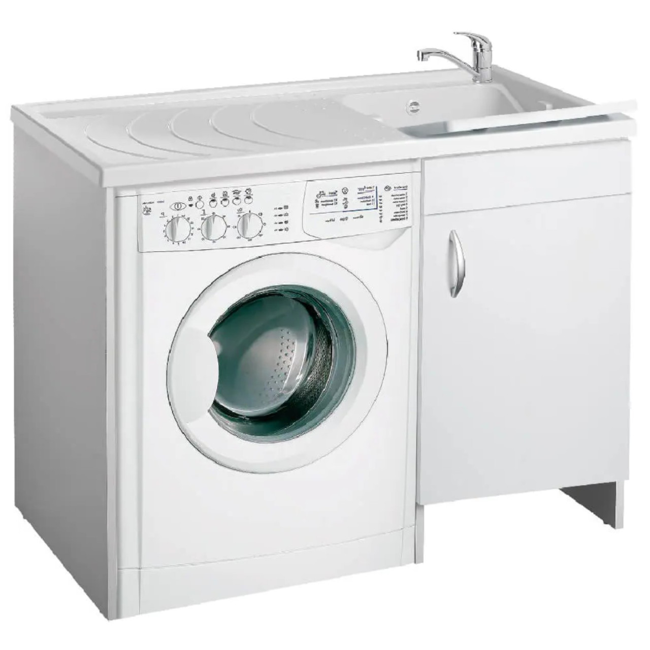 Euroceramica - Coprilavatrice Eco 109x60 cm Bianco Lucido con Vasca a Destra