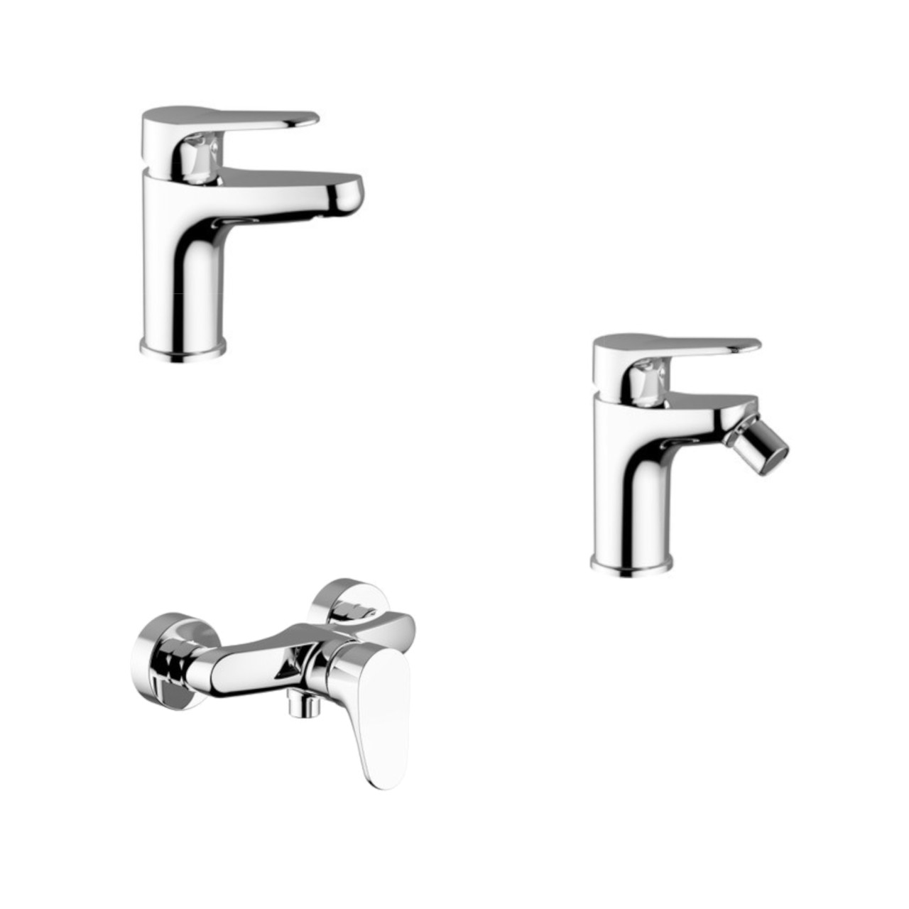 Bianchi - Target - Set miscelatori lavabo bidet doccia - Cromo - Ottone