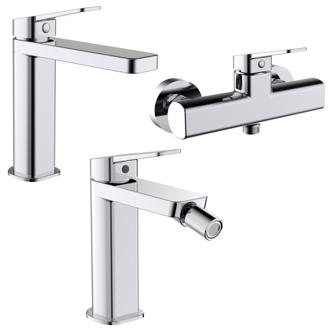 Quaranta - Habibi - Set miscelatori bagno lavabo bidet doccia - Cromo