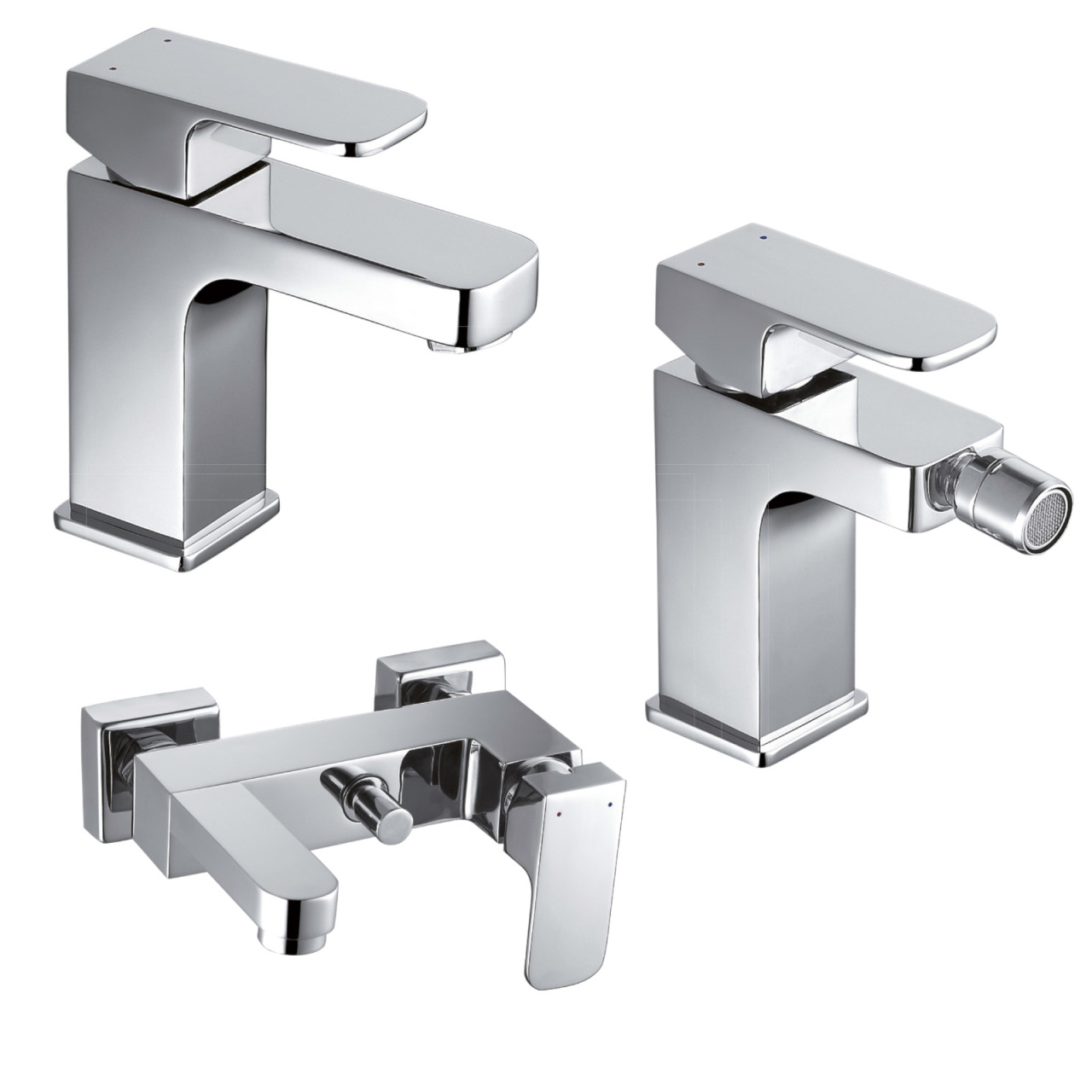 Quaranta - Maite - Set miscelatori bagno lavabo bidet vasca - Cromo - Ottone