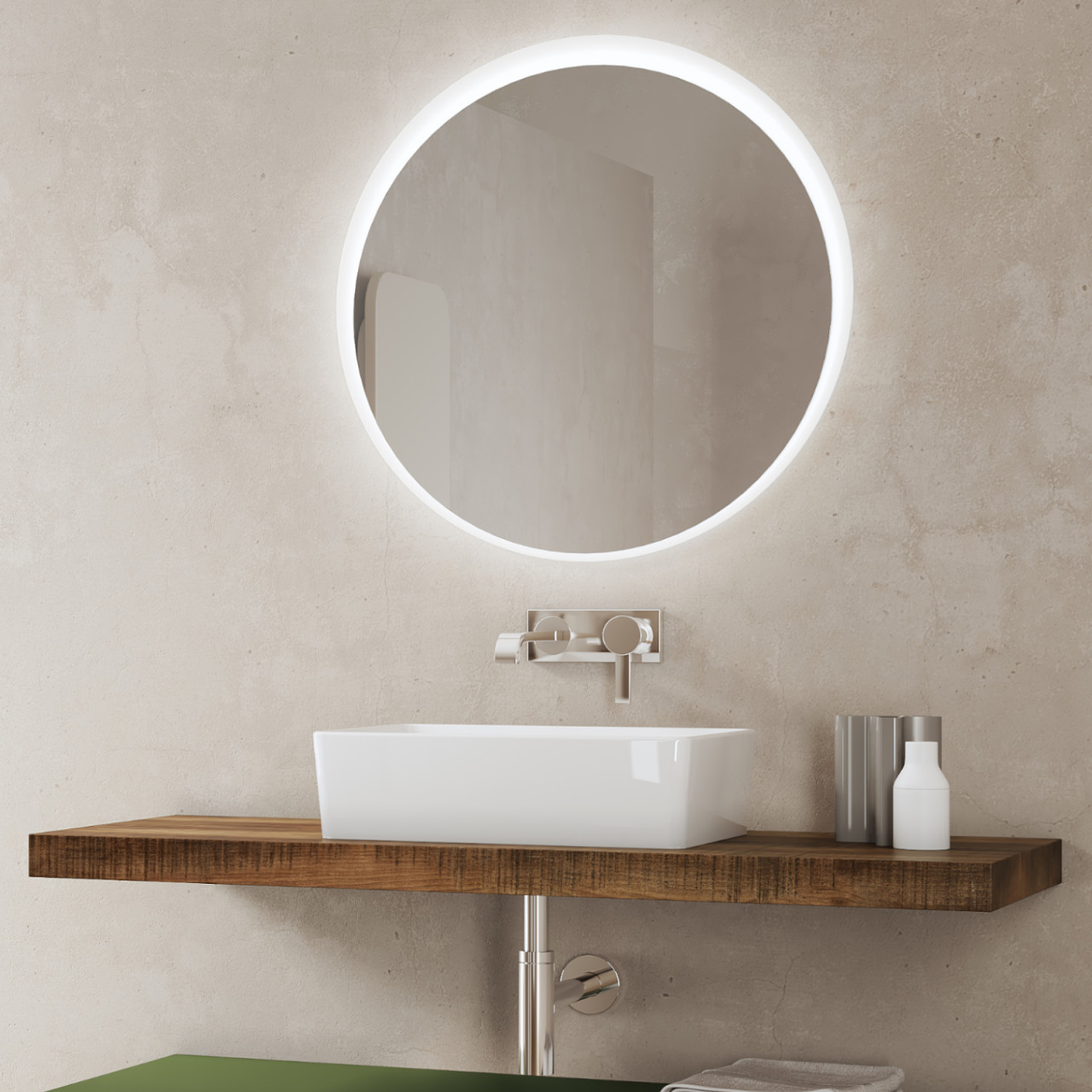 MENSOLA IN LEGNO PER LAVABO BAGNO APPOGGIO 100CM ROVERE NATURALE